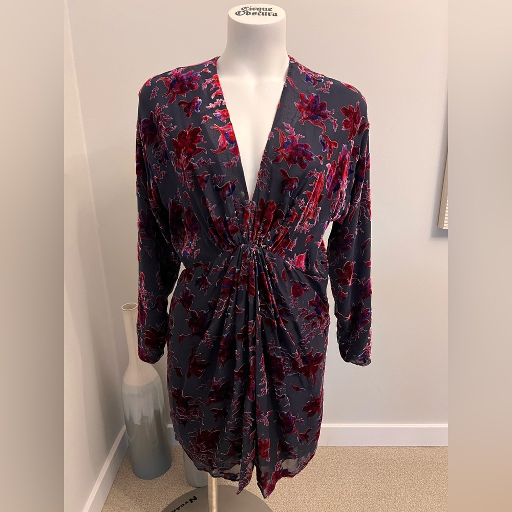 RAG and BONE Floral Wrap Dress with Deep V-Neck